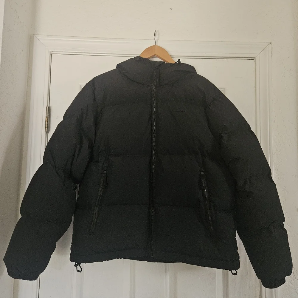 Lacoste Black Down Winter Hooded Puffer Jacket - Picture 1 of 12